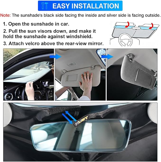 KUST Windshield Sun Shade for 2012-2024 2025 Tesla Model S Accessories Sunshade - Image 6