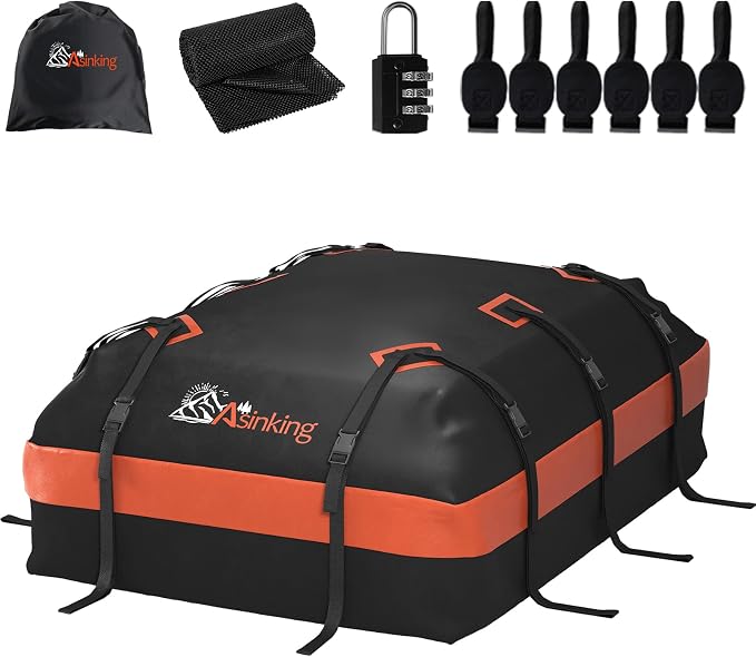 Asinking Car Roof Bag Rooftop top Cargo Carrier Bag 21 Cubic feet Waterproof by Asinking