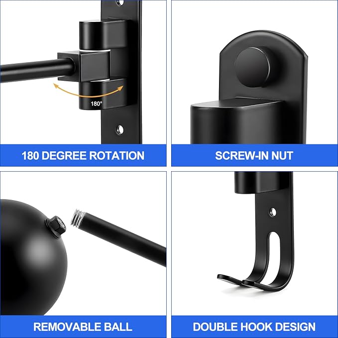 aiGear Motorcycle Helmet Holder, 180°Rotatable Motorcycle Helmet Rack - Image 5