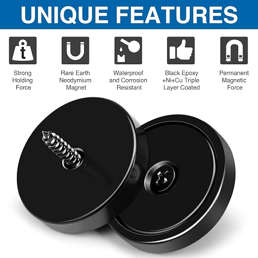 LOVIMAG 50 Pack Strong Neodymium Magnets, 110 LBS Black - Image 4