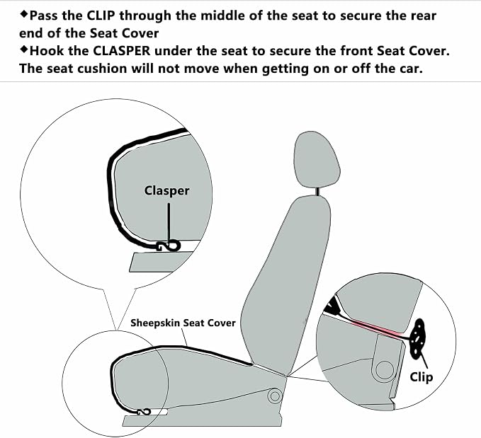 Fluffy Genuine Australia Sheepskin Car Seat Cover - Image 5