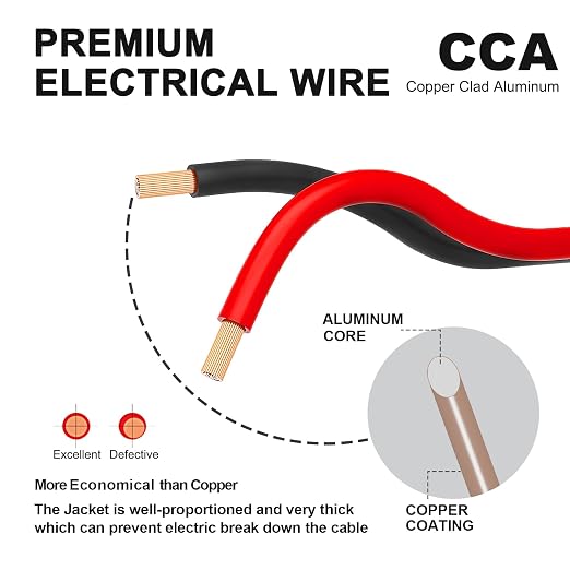 100FT 12/2 Gauge 2pin 2 Color Red Black Cable Hookup Electrical Wire LED Strips - Image 4
