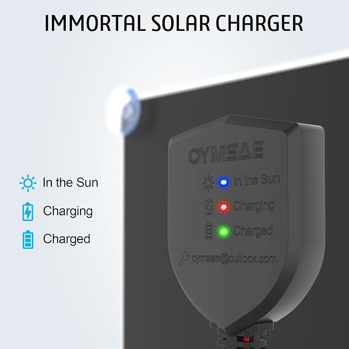 OYMSAE 10W Solar Car Battery Charger Portable 12V Trickle Battery Charger & - Image 6