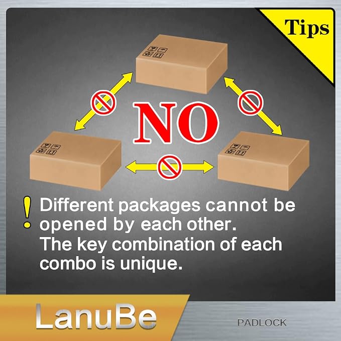 LanuBe Laminated Padlock 1-9/16inch Long Shackle 24 Pack Keyed Alike, Bulk Locks - Image 5