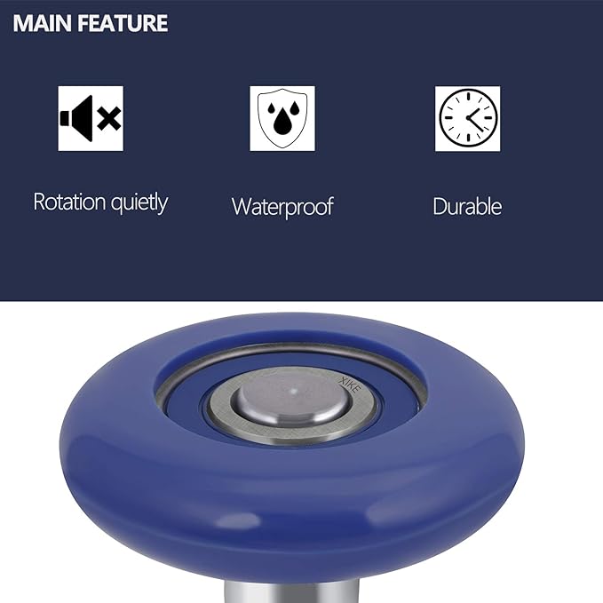 XiKe 10 Pack Blue 2" Nylon Garage Door Roller 4" Stem, Quiet/Durable and High - Image 2
