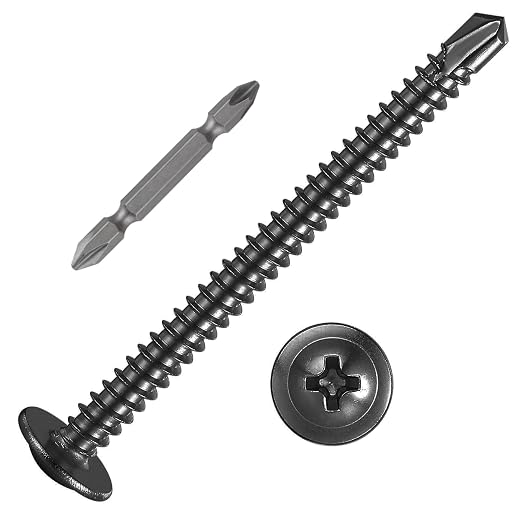 Wensilon #10×2” for Sheet Metal Self-Tapping Screws 410 Black Stainless Steel by Wensilon