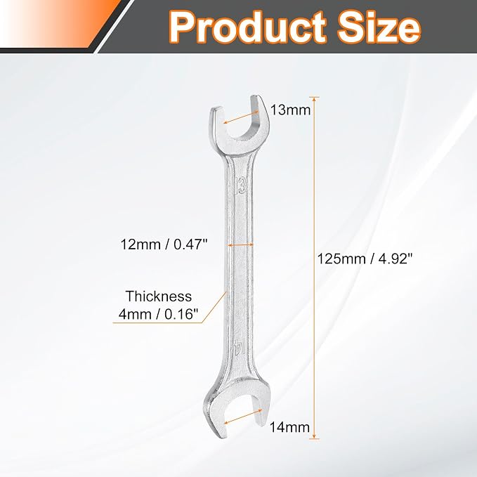 HARFINGTON 2pcs Double Open End Wrench 13mm x 14mm Metric 15 Degree Offset - Image 2