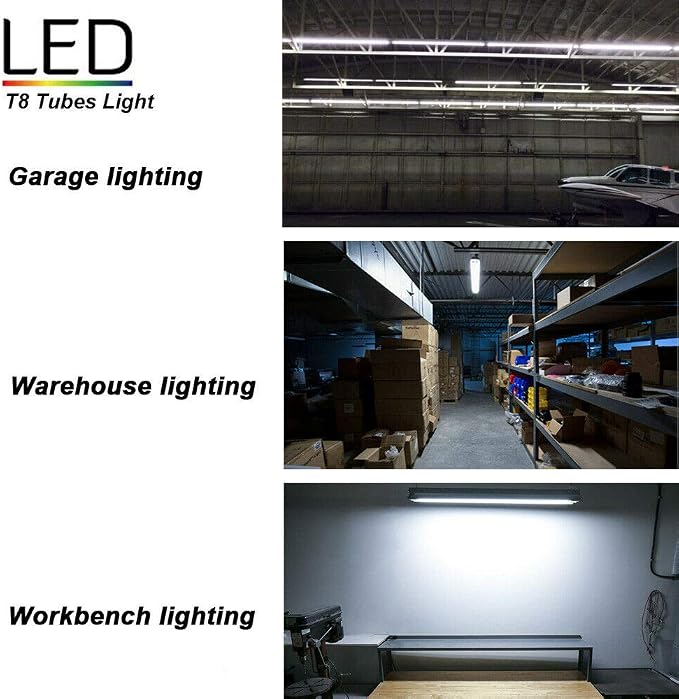 6 Pack, 8FT LED Shop Light Fixture, 144W 18500LM 5000K, Daylight White - Image 7
