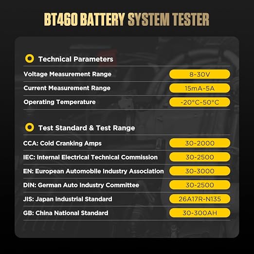 Car Battery Tester 24V 12V Load Tester, Digital Auto Battery Analyzer, 30-2000 - Image 8