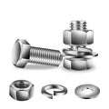1/4-20 x 1" Hex Head Screw Bolt, Flat & Lock Washers, Fully Threaded, by SG TZH by SGTZH
