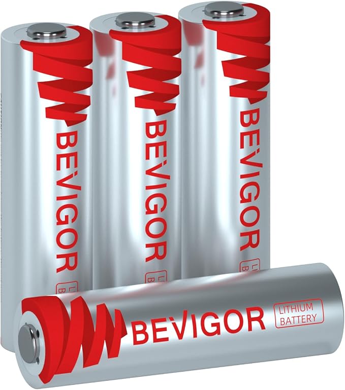 BEVIGOR Lithium Batteries AA Size, AA Battery 4 Pack, 3000mAh Double A Batteries by BEVIGOR