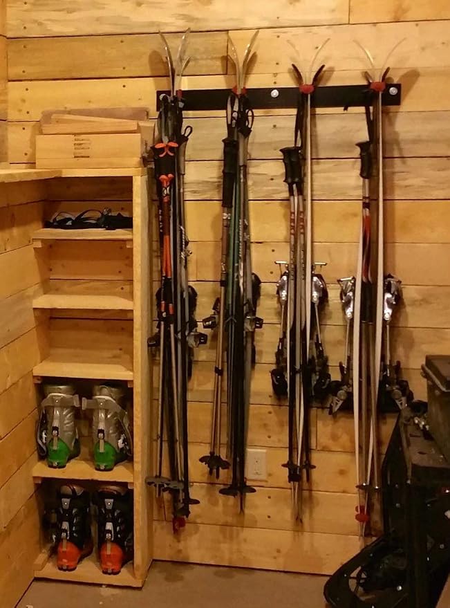 StoreYourBoard Ski Storage Rack, Indoor Wall Mount Garage Organizer, Solid Steel - Image 5