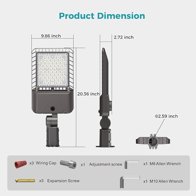 180W LED Parking Lot Lights Commercial Area Oudoor Lighting Street Light - Image 8