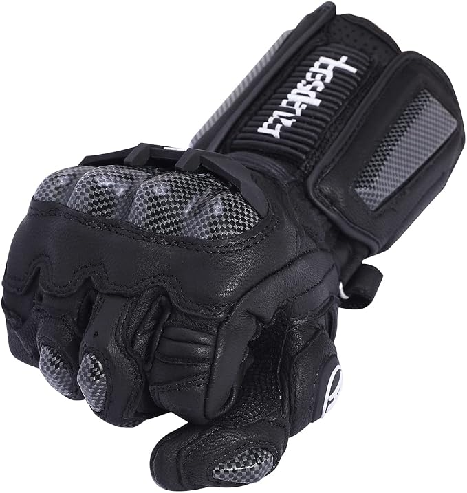 Harssidanzar Leather Motorcycle Gloves - Image 2