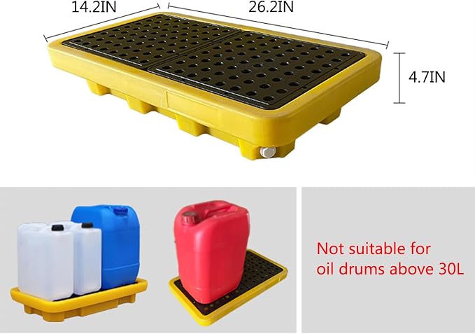 Drum Containment Spill Pallet, Industrial Nestable Oil Drums Leak-Proof Tray - Image 2