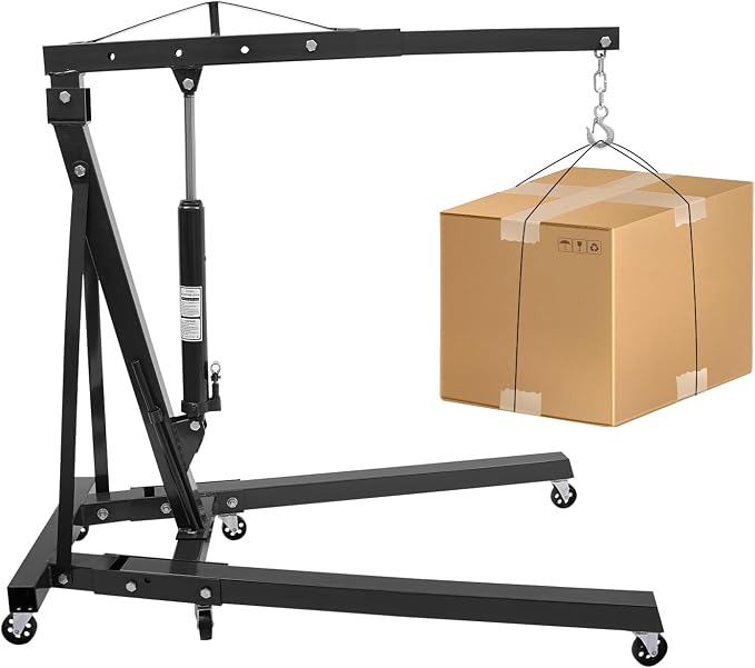 Folding Engine Crane 1 Ton Folding Engine Hoist 2200lbs Hydraulic Crane by ZeStarDair