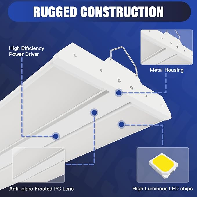 JTT LED Linear Shop Lights 200/150/100W, 30000LM 360° Adjustable Led High Bay - Image 2
