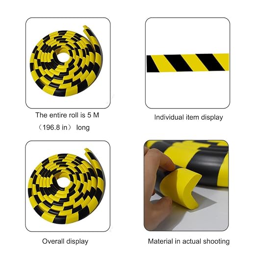 Heavy-Duty Corner Guards – 5M Self-Adhesive Yellow/Black NBR Rubber Wall - Image 4