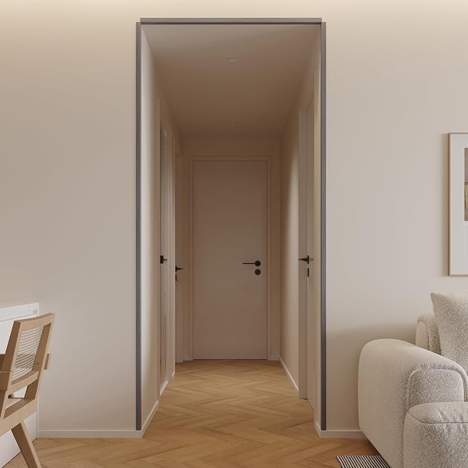Wall Corner Protector 6PCS 45" Corner Molding Trim Grey Wood Grain Corner Trim - Image 4