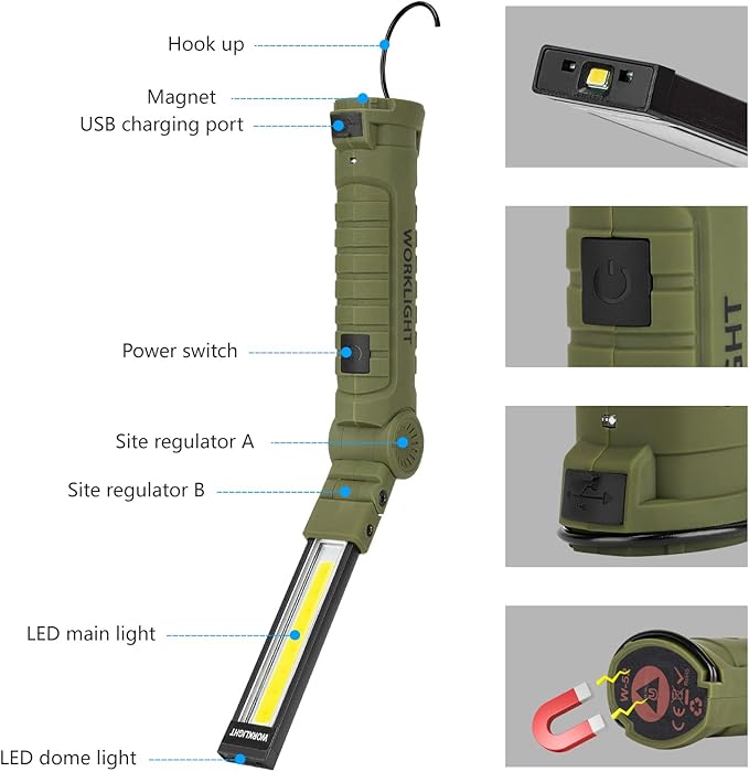 4 Pack Rechargeable LED Work Lights - Image 2