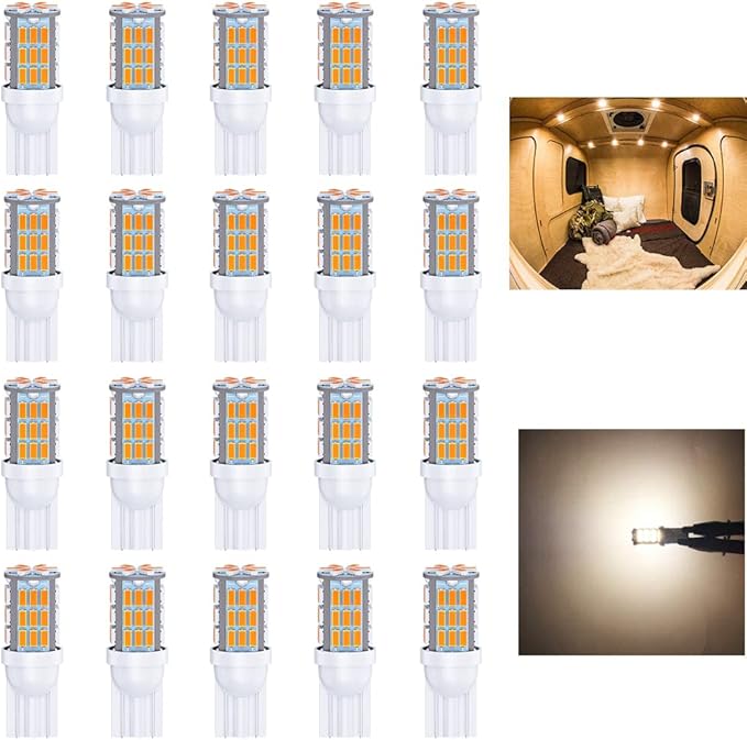 T10 921 194 168 LED Bulbs Warm White 20-Packs, Super Bright 3014 42-SMD LED by Antline