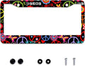 Personalise Hippies Peace Flower License Plate Frames Colored License Plate by Omw2fyb