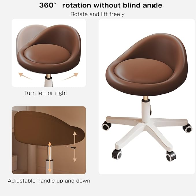 Rolling Stool Set of 4 Rolling Hydraulic Salon Stool - Image 3