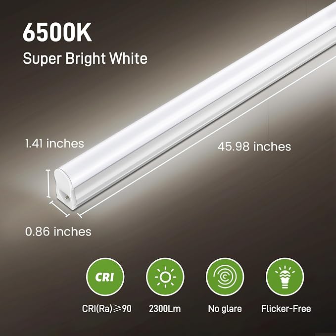 Pak 4FT LED Shop Lights, 2300LM 6500K Cool White, 20W Energy Efficient Linkable - Image 4