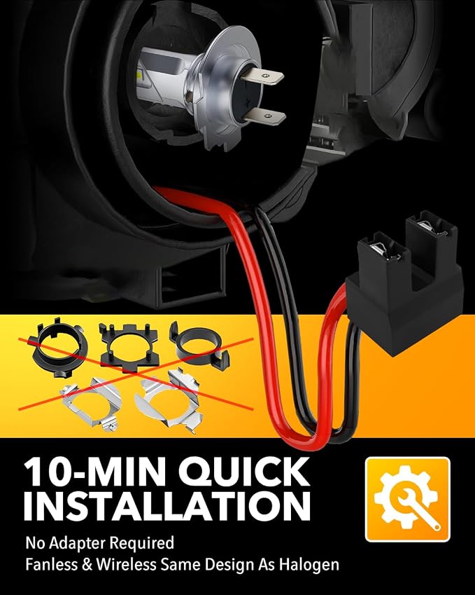 OXILAM H7 LED Light Bulbs, 40000LM Super Brighter 6500K H7 Fog Bulbs, Plug and - Image 5
