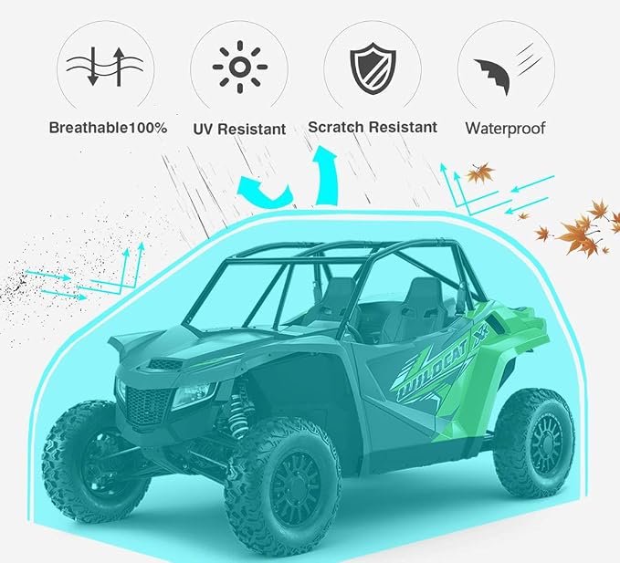 UTV Cover with Heavy Duty 420D Oxford Fabric, Side by Side UTV Cover Protects - Image 2