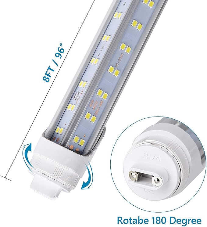 Generic 20 Pcs, 8ft R17D LED Tube Light, F96 t12 HO 8 Foot Led Bulbs, 100-277V - Image 4