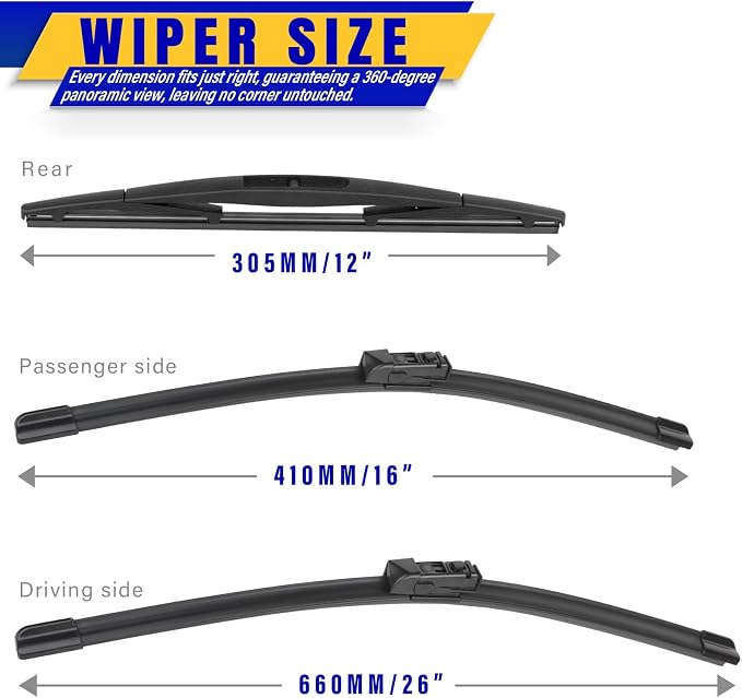 3 wipers Replacement for 2018-2023 Subaru crosstrek/2017-2023 Subaru Impreza - Image 2