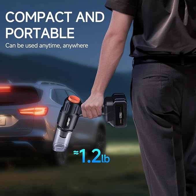 Car Vacuum Portable Cordless, High Power Suction & Blower, Wireless Handheld - Image 7
