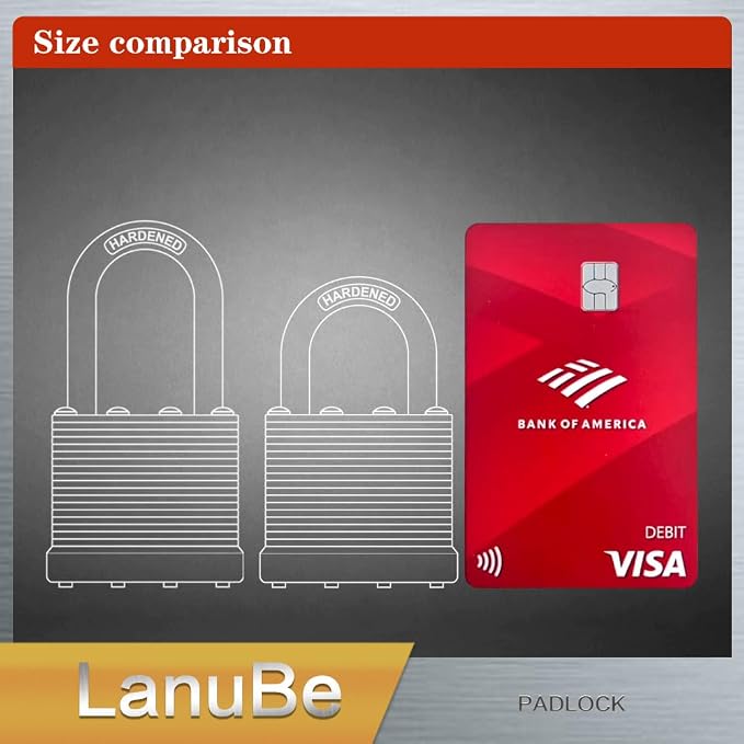 Lanube Lock 12-Pack Laminated Keyed Padlock Set 3 Colors, 2 Short 2 Long - Image 4