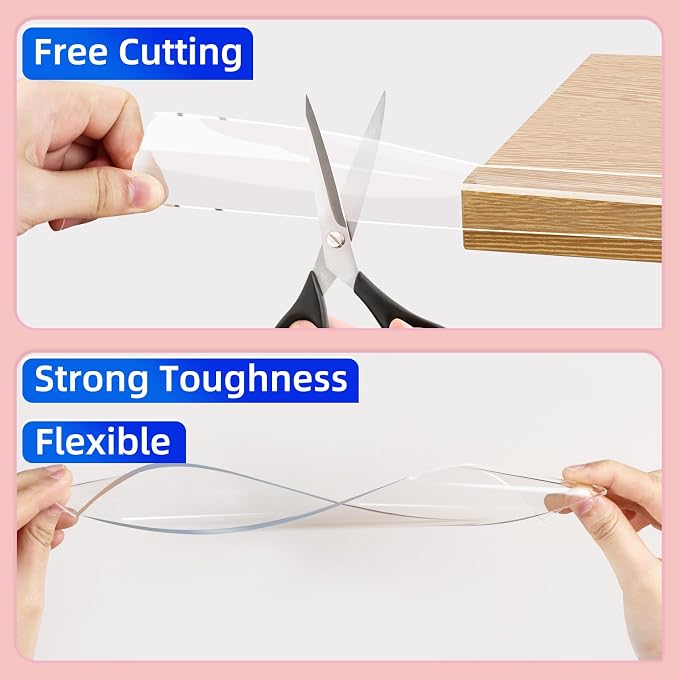 Clear Soft Corner Protectors for Furniture Strip, 1.2in x9.84FT, Sharp Edge & - Image 4