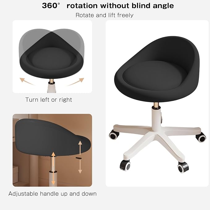 Rolling Stool Set of 4 Rolling Hydraulic Salon Stool - Image 3