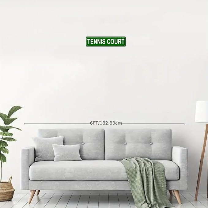 TENNIS COURT Space Metal Tin Street Sign Bar Cafe Garage Cave Home Room Wall - Image 3