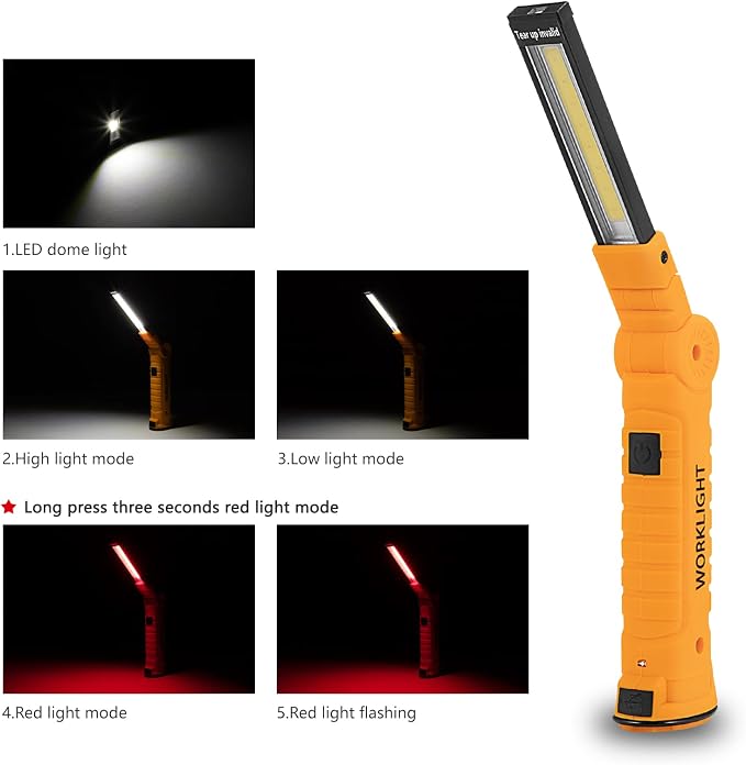 3 Pack Rechargeable LED Work Lights - Image 3