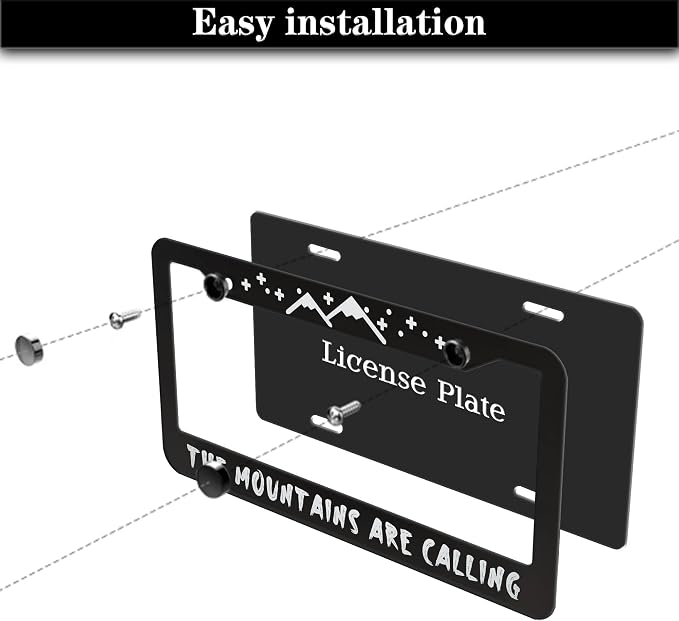 Plate Cover for Car Black and White License Plate Frames The Mountains are - Image 7