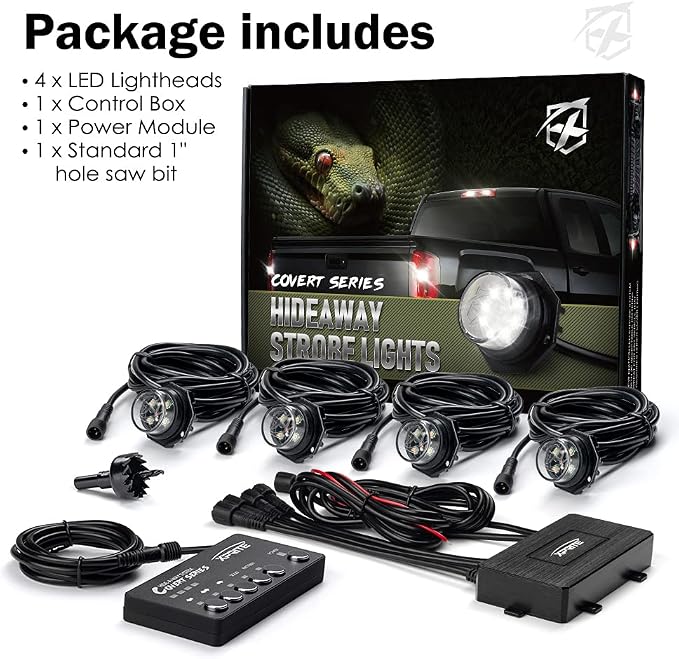 Xprite Blue LED Hideaway Strobe Police Lights Kit, 20 Flashing Patterns - Image 7