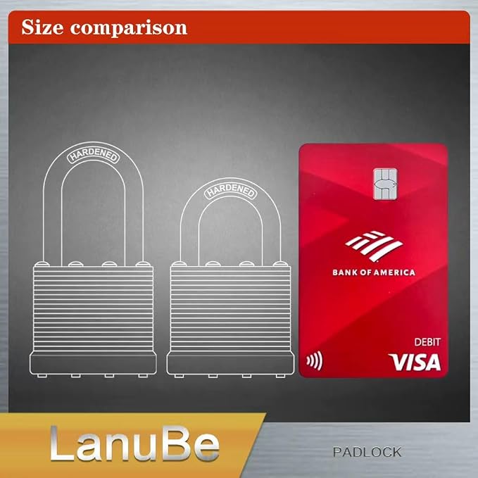 LanuBe Laminated Padlock 1-9/16inch Long Shackle 100 Pack Keyed Alike, Bulk - Image 4