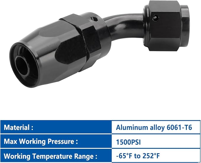 LokoCar 12AN Hose End Fitting 45 Degree Swivel - Image 3