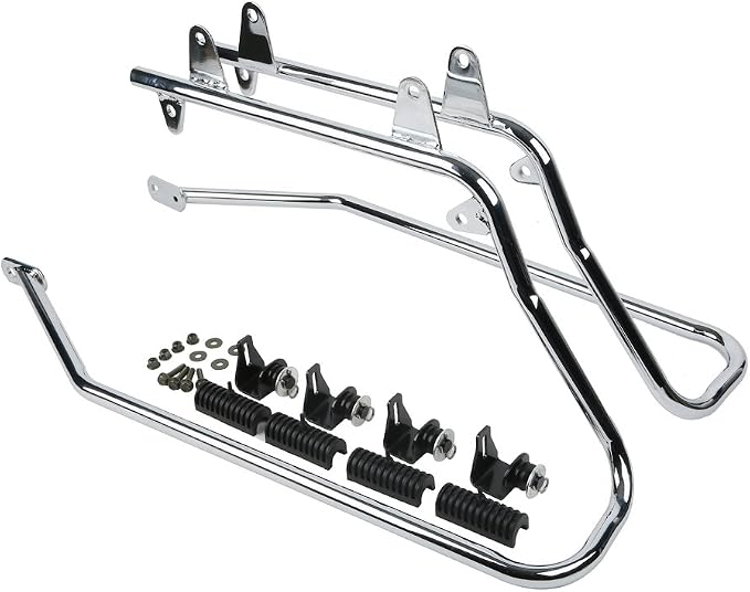 XFMT Matte Black 5" Stretched Extended Saddlebags Hard Saddle Bags W/Chrome - Image 7