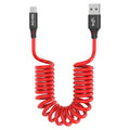 AGVEE 3ft Coiled Short USB to USB-C Charging Cable 3A Fast Charger Cord in Car by AGVEE