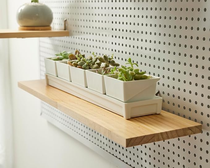 SEVENY 1 Pack Pine Wooden Pegboard Shelf Wall Organizer, Shelves - Image 2
