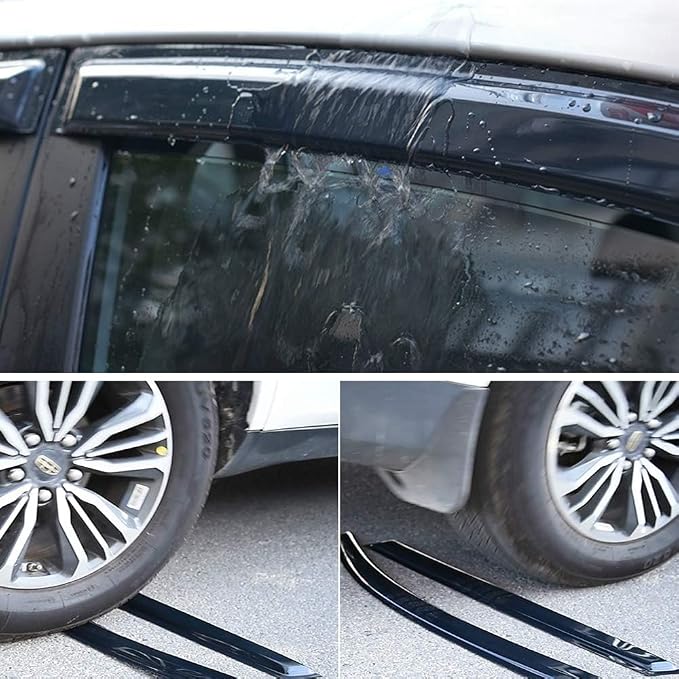 94113 Side Window Wind Vent Deflector, Dark Smoke Window Visors fit - Image 2