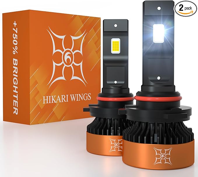 HIKARI WINGS 9005 Foglight Bulbs, 30000LM Super Bright, 6000K Cool White HB3 by HIKARI