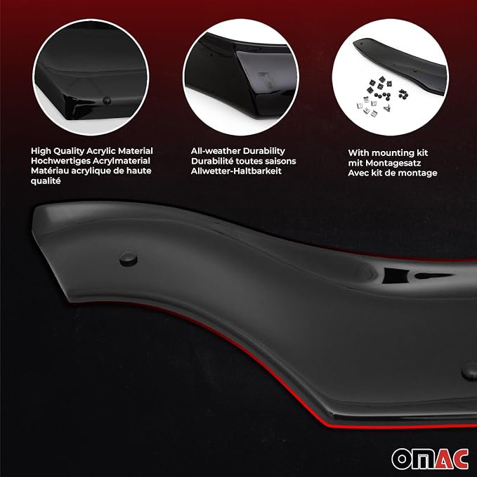 OMAC Front Bug Shield Hood Deflector & Window Visor - Image 5