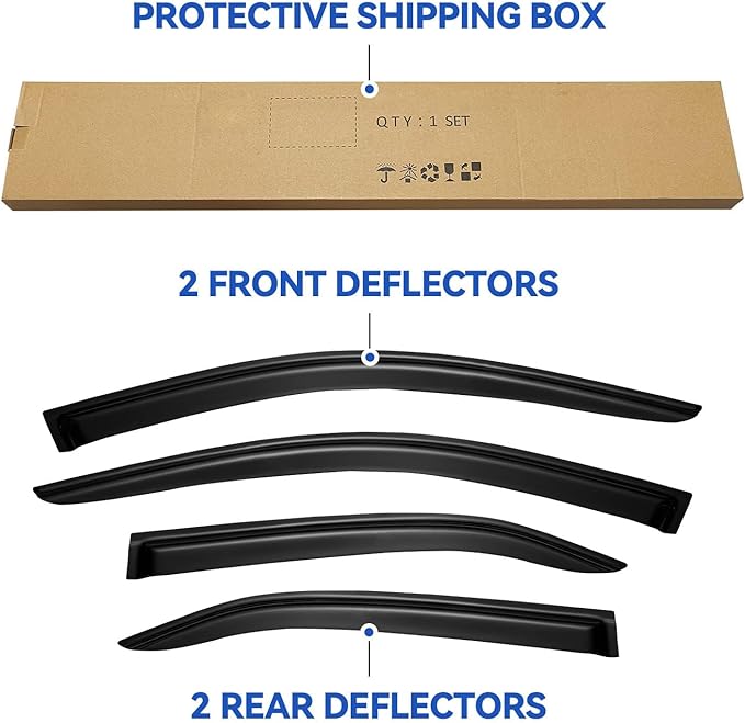 Window Visors Rain Guards for 2007 2008 2009 2010 2011 Toyota Camry, - Image 5