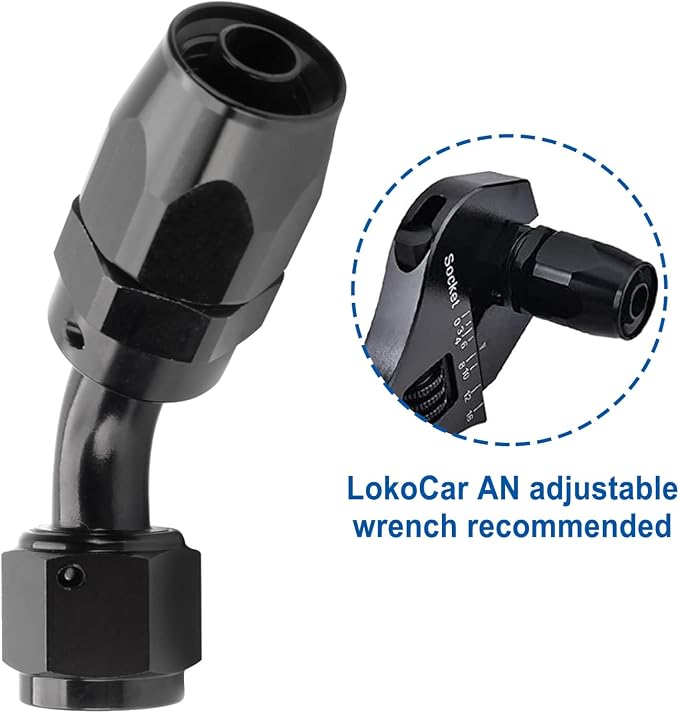LokoCar 12AN Hose End Fitting 45 Degree Swivel - Image 5